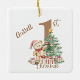 Teddy Bear 1. Weihnachten Keramikornament