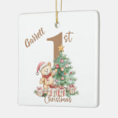 Teddy Bear 1st Christmas Photo Keramikornament (Links)