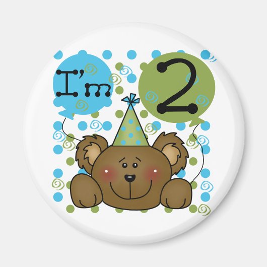 Teddy Bear 2. Geburtstag Tshirts und Geschenke Magnet (Vorne)
