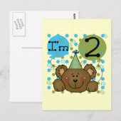Teddy Bear 2. Geburtstag Tshirts und Geschenke Postkarte (Vorne/Hinten)