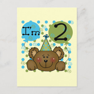 Teddy Bear 2. Geburtstag Tshirts und Geschenke Postkarte