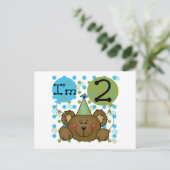 Teddy Bear 2. Geburtstag Tshirts und Geschenke Postkarte (Stehend Vorderseite)