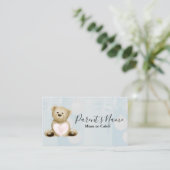 Teddy Bear 2 & Hearts Business Card Visitenkarte (Stehend Vorderseite)