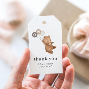 Teddy Bear 3 Brown Balloons - Vielen Dank Geschenkanhänger