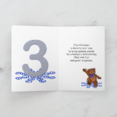 Teddy Bear 3. Geburtstag für Junge Karte (Innenseite)