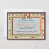 Teddy Bear 3D-Look Bow & Button Birth Ankündigung (Rückseite)