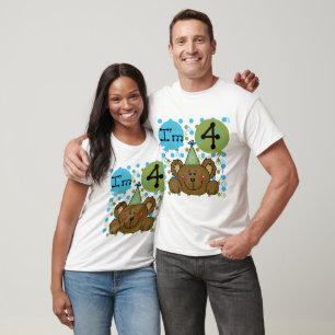 Teddy Bear 4. Geburtstag T - Shirt und Geschenke