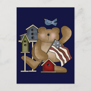Teddy Bear 4. Juli Postkarte