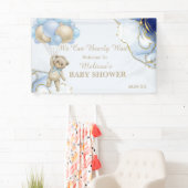 Teddy Bear Abstrakt Blue Gold Ballon Willkommen Banner (Insitu)