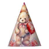 Teddy Bear Add AGE Young Girl's Birthday Partyhütchen (Vorderseite)