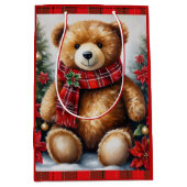 Teddy Bear Add Names Cute Christmas Mittlere Geschenktüte (Vorderseite)