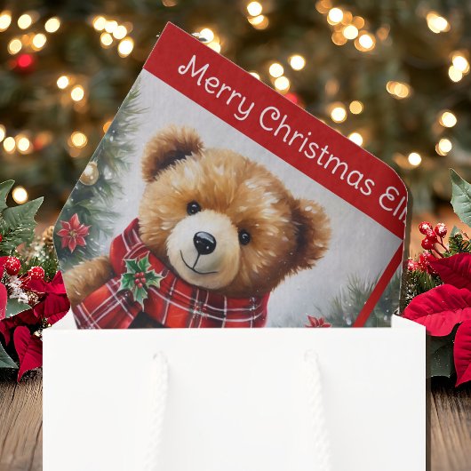 Teddy Bear Add Names Cute Christmas Seidenpapier