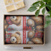 Teddy Bear Add Names Cute Christmas Seidenpapier (Geschenk)