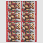 Teddy Bear Add Names Cute Christmas Seidenpapier (Vorderseite)