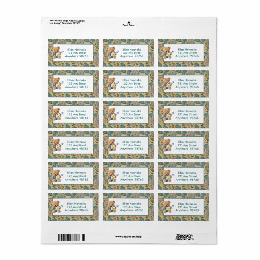 Teddy Bear Adressaufkleber (Vorne)