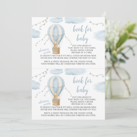Teddy Bear Adventure erwartet Buch für Baby Shower Einladung (Stehend Vorderseite)