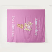 Teddy Bear Adventure Pink Balloons Babydusche Wandteppich (Vorderseite (Horizontal))