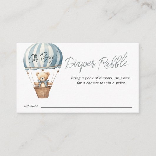 Teddy Bear Air Ballon Babydusche Windelwanne Winde Begleitkarte (Vorderseite)