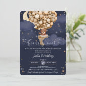 Teddy Bear Air Ballon Twinkle Star Baby Dusche Einladung (Stehend Vorderseite)