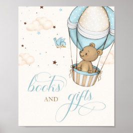 Teddy Bear Air Balloon Baby Showbücher & Geschenke Poster