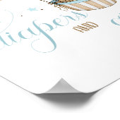 Teddy Bear Air Balloon Baby Showdiapers & Gift Poster (Ecke)