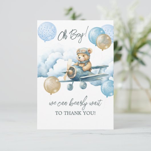 Teddy Bear Air Flugzeug Ballon Danke (Stehend Vorderseite)