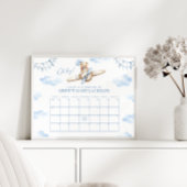 Teddy Bear Airplane Baby Boy Due Date Callendar Poster
