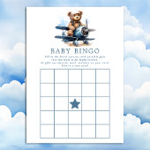 Teddy Bear Airplane Babydusche Bingo Game Einladung