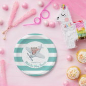 Teddy Bear Airplane Babydusche Geschlecht neutral Pappteller (Party)