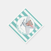 Teddy Bear Airplane Babydusche Geschlecht neutral Serviette (Ecke)