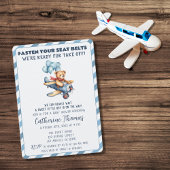 Teddy Bear Airplane Balloons Boy Baby Shooter Einladung