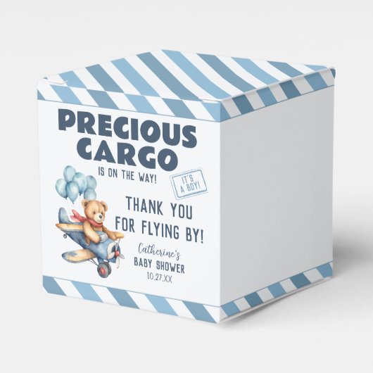 Teddy Bear Airplane Balloons Boy Baby Shooter Geschenkschachtel (Vorderseite)