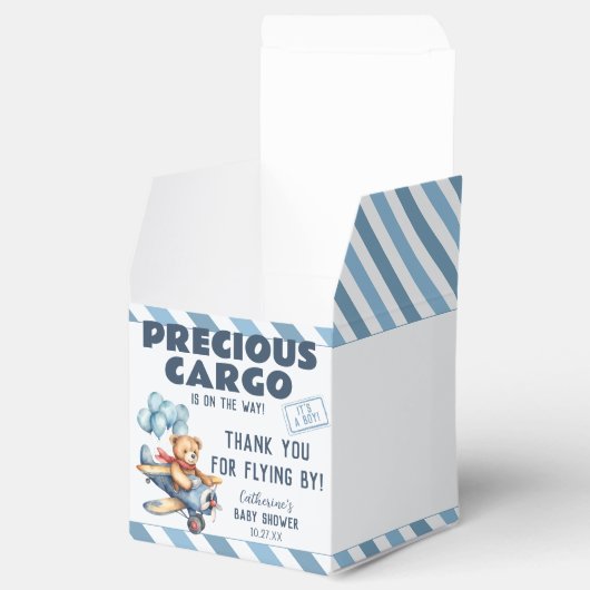 Teddy Bear Airplane Balloons Boy Baby Shooter Geschenkschachtel (Geöffnet)