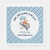 Teddy Bear Airplane Balloons Boy Baby Shooter Serviette (Vorderseite)