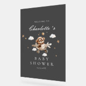 Teddy Bear & Airplane Begrüßungs-Brautparty Acrylschild (Winkel)