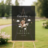 Teddy Bear & Airplane Begrüßungs-Brautparty Acrylschild