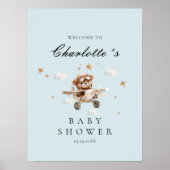 Teddy Bear & Airplane Begrüßungsdusche Poster (Vorne)