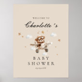 Teddy Bear & Airplane Begrüßungsdusche Poster (Vorne)