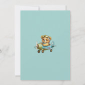 Teddy Bear Airplane Boy Bearly Wait Baby Dusche Dankeskarte (Rückseite)