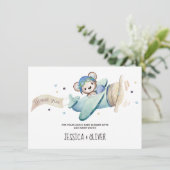 Teddy Bear Airplane Danke Karte (Stehend Vorderseite)