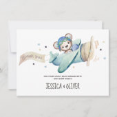 Teddy Bear Airplane Danke Karte (Vorderseite)