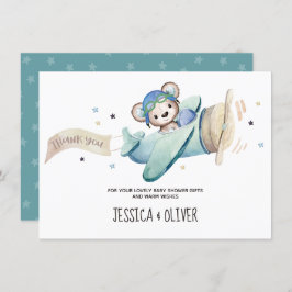 Teddy Bear Airplane Danke Karte