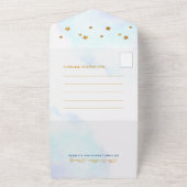 Teddy Bear Airplane Flying Boy Baby Dusche All In One Einladung (Außenbereich)