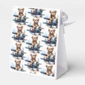 Teddy Bear Airplane Watercolor Boy Baby Shooter Geschenkschachtel (Rückseite)