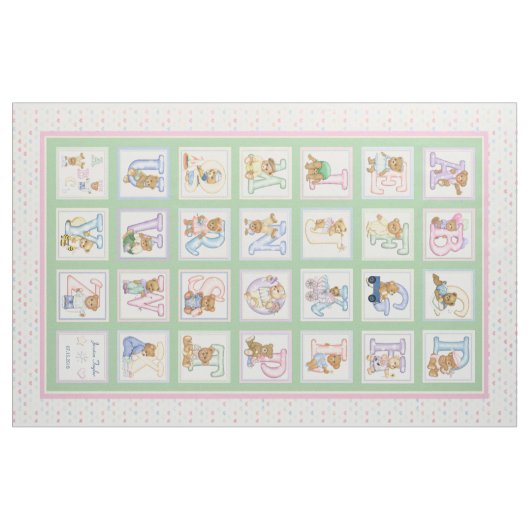 Teddy Bear Alphabet Cheater Quilt Muster Stoff (Yard (91,4 cm))