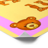 Teddy Bear Alphabet Letters Poster~ABCs Light Pink Poster (Ecke)