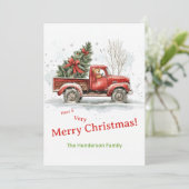 Teddy Bear Alter roter LKW Weihnachten (Stehend Vorderseite)