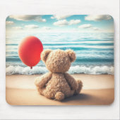 Teddy Bear am Strand mit Ballon Mousepad (Vorne)