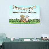 Teddy Bear and Baby Baseball Boy's Baby Shower Banner (Messeveranstaltung)