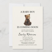 Teddy Bear and Baby Boy kommt mit Babydusche Einladung (Vorderseite)